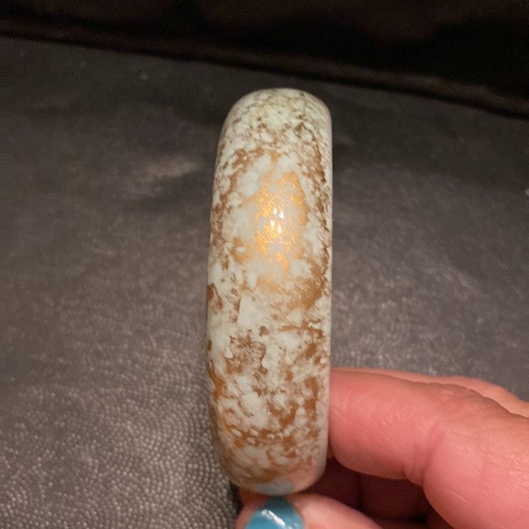 Green/gold Easter egg pierced earrings with matching bracelet - Picture 8 of 8